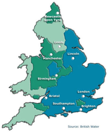 hard water scale map uk